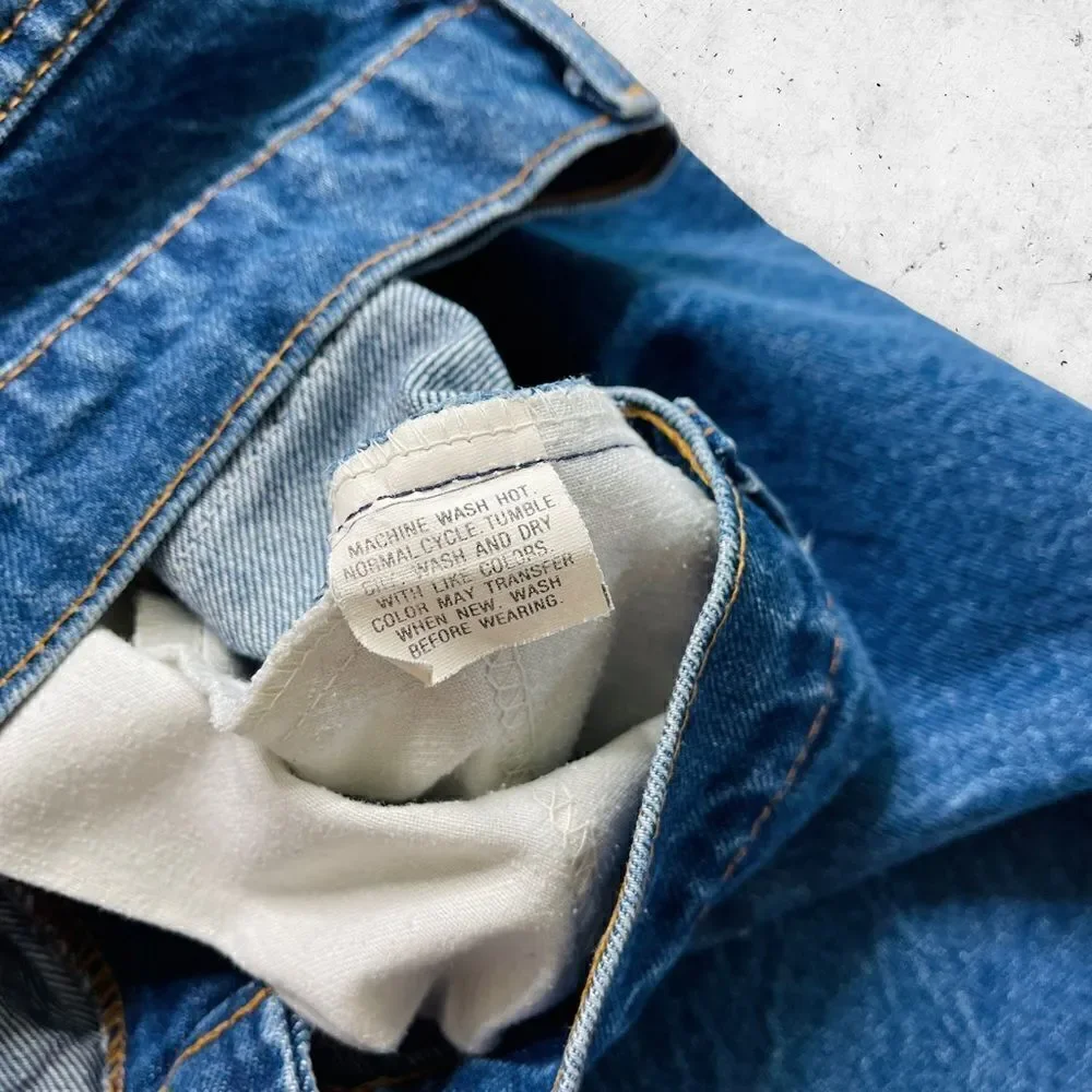 Vtg 80s 90s Levi's 517 Orange Tab Crop Jeans, Made in USA, Dark, Crisp, 34 x 25